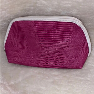 Lancôme pink croc pink leather  makeup bag